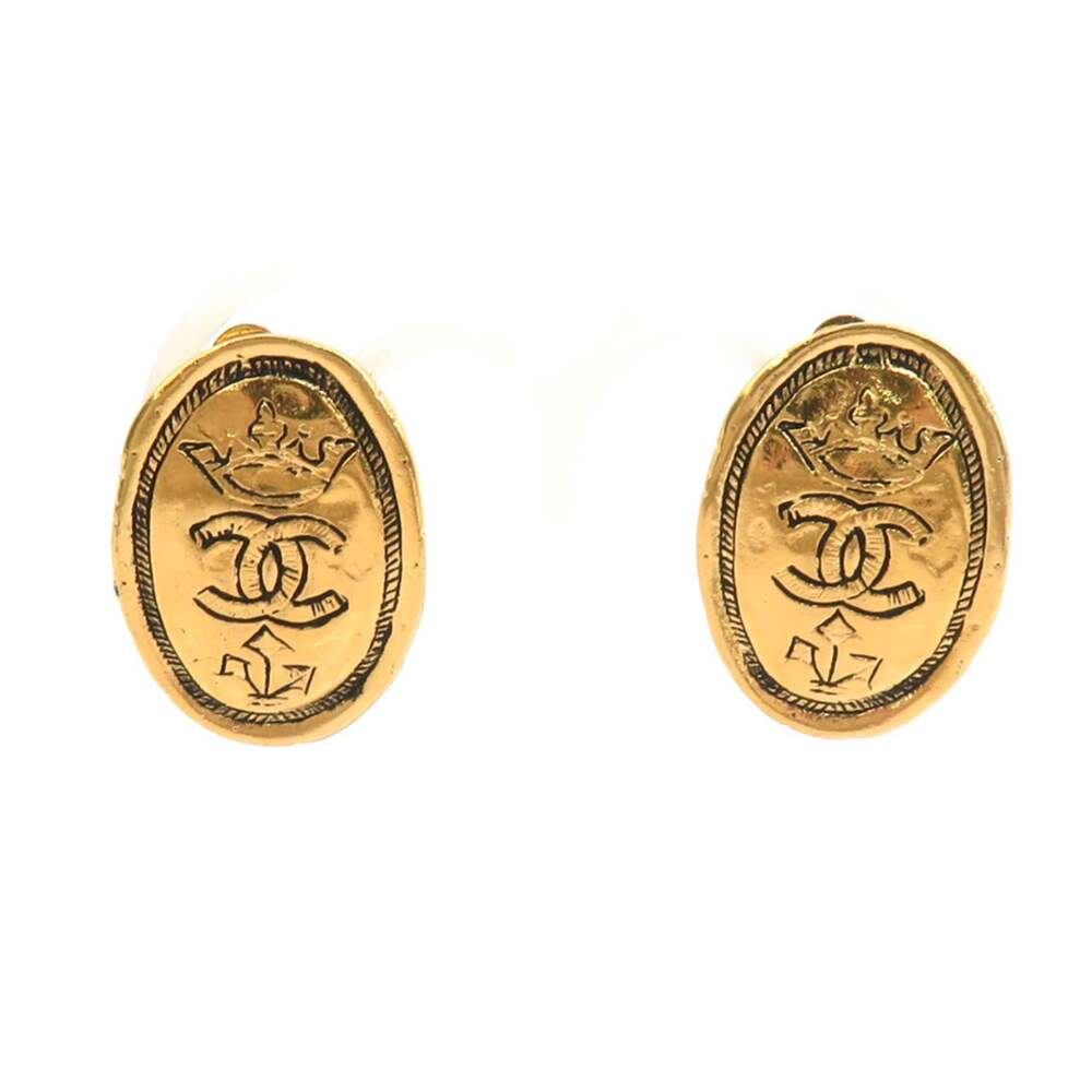 Chanel Cc Logo Clip-On Earrings Gold- #299444C54B
